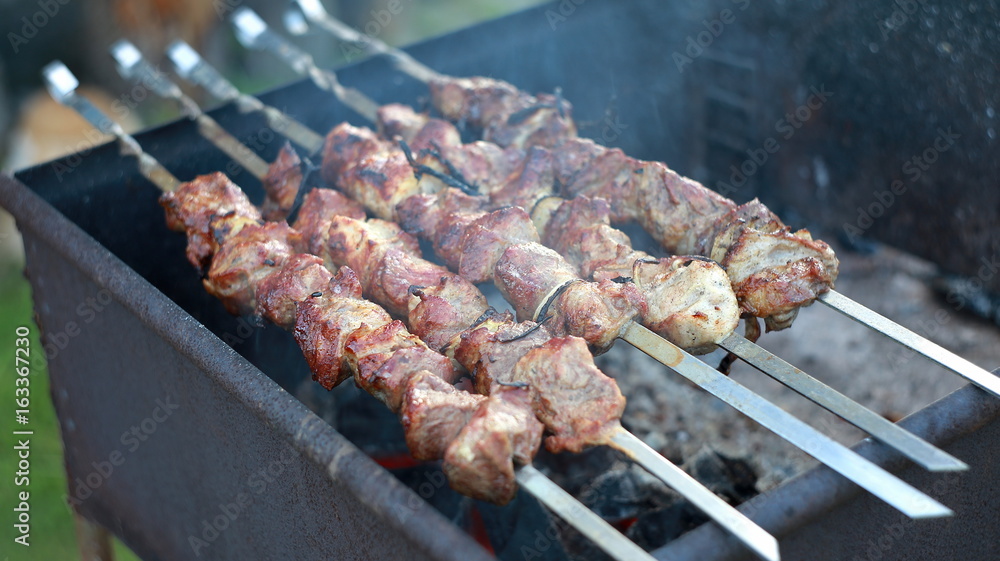 Shish kebabs, barbecue on skewers