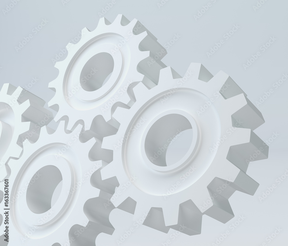 cogwheel gear mechanism on the gray background. 3d rendering cogwheel gear mechanism on the gray background. 3d rendering