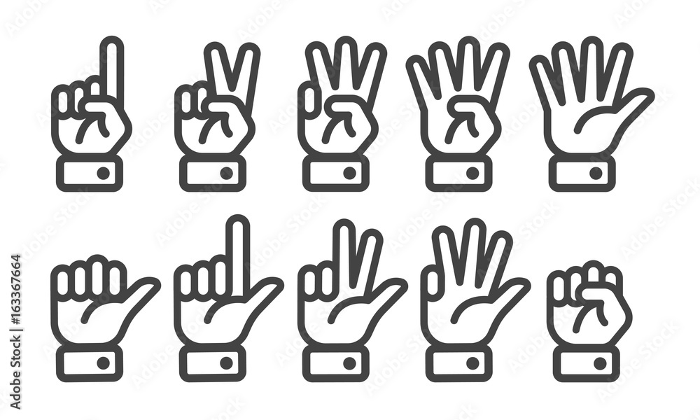 finger counting icon finger counting icon