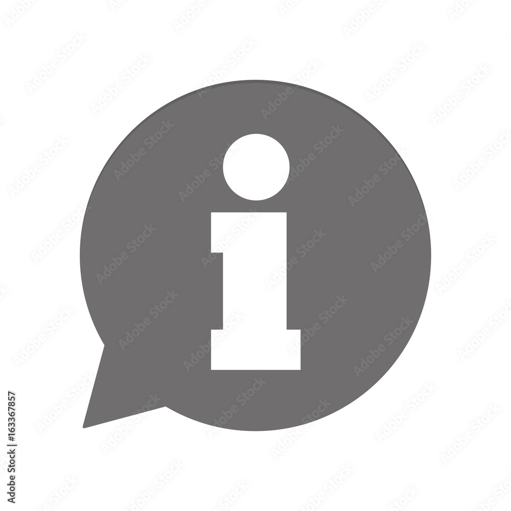 Graue Sprechblase rund - i Information Graue Sprechblase rund - i Information