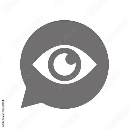 Graue Sprechblase rund - Auge