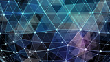 Network background abstract polygon triangle and dots. 3d illustration