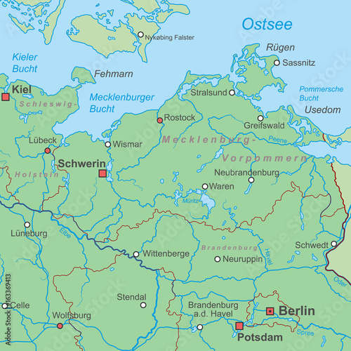 Deutschland - Die Ostseeküste (Landkarte)