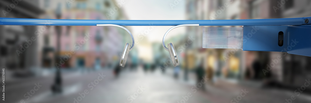 Interactive glasses 3d render on white background Interactive glasses 3d render on white background