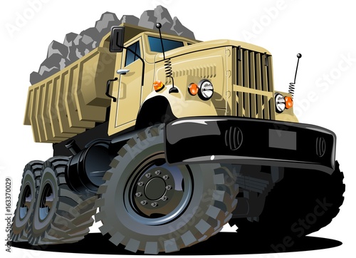 Cartoon dump truck isolated on white background. Available EPS-10 vector format separated by groups and layers for easy edit