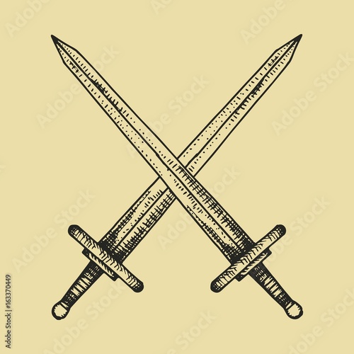Sword drawing vector illustration