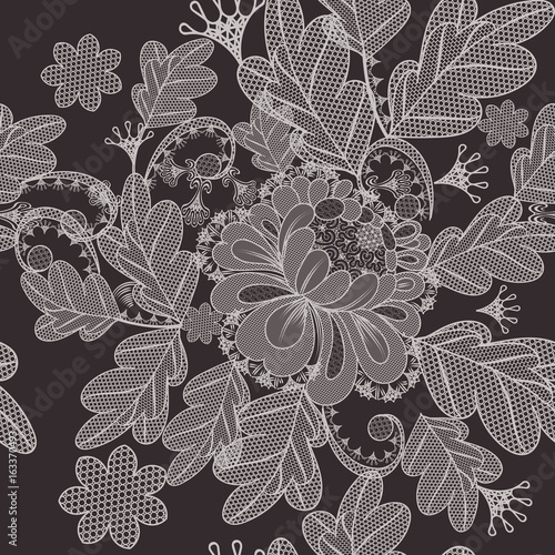 Beautiful lace pattern with filigree design. Vector ideal for fabric