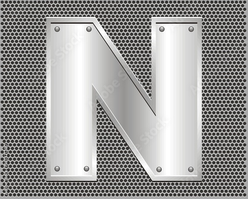 Metal letter N