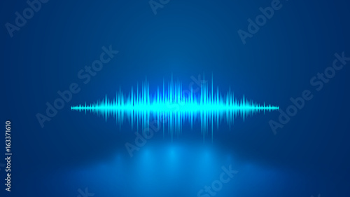 Equalizer blue sound wave. Voice recognition. VECTOR.