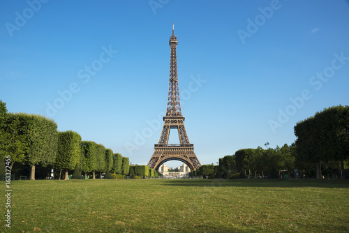 Eiffel tower on blue sky background
