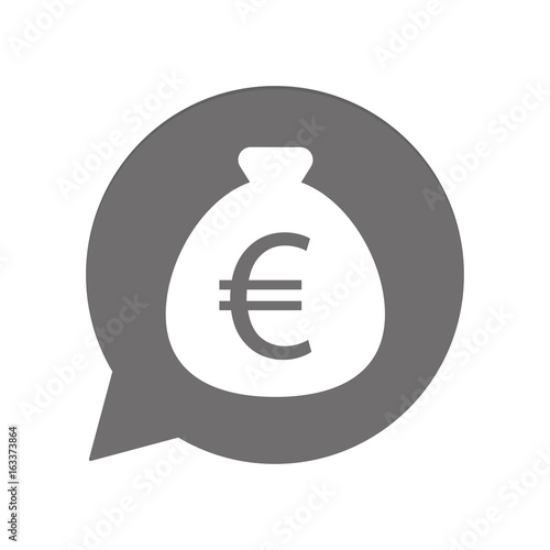 Graue Sprechblase rund - Geldsack Euro