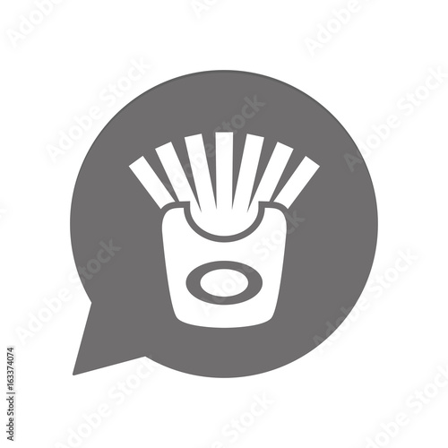 Graue Sprechblase rund - Pommes