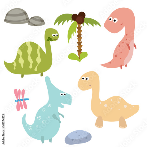 Funny cartoon dinosaurs © ninamunha