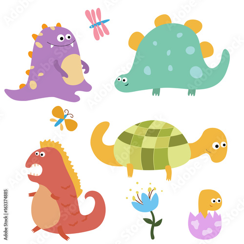 Funny cartoon dinosaurs