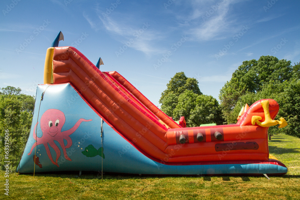 Inflatable big colofrull slide for kids in playground