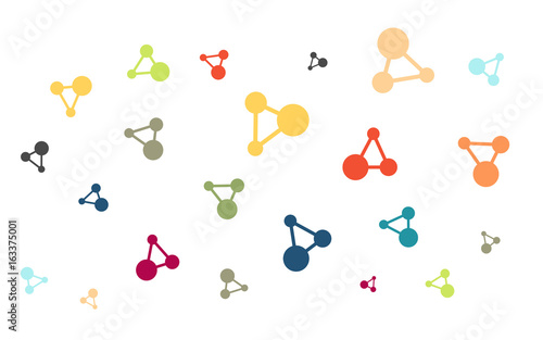 Viele bunte Teilen Symbole - Soziales Netzwerk