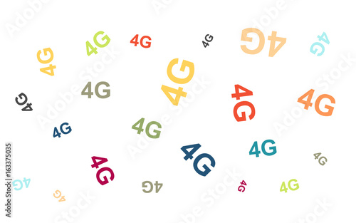 Viele bunte 4G-Symbole