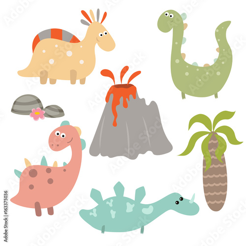 Funny cartoon dinosaurs