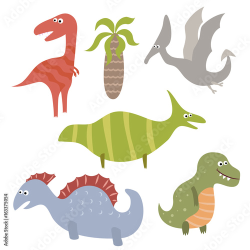 Funny cartoon dinosaurs