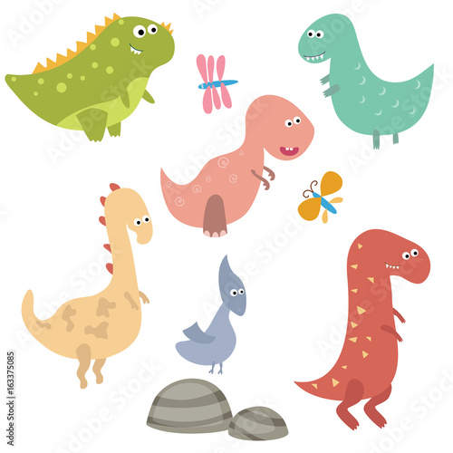 Funny cartoon dinosaurs