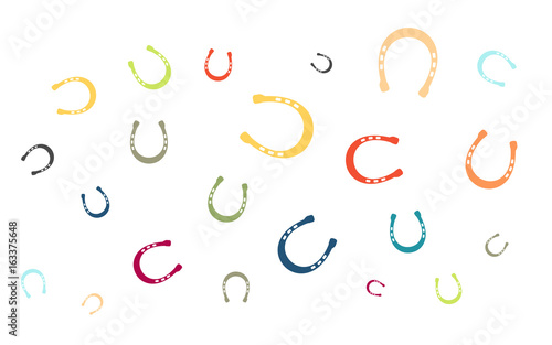 Viele bunte Hufeisen