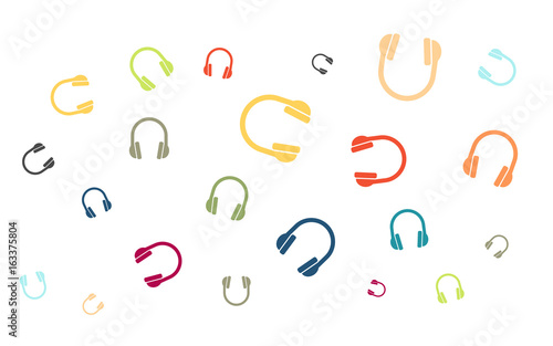 Viele bunte Kopfhörer - Hintergrund