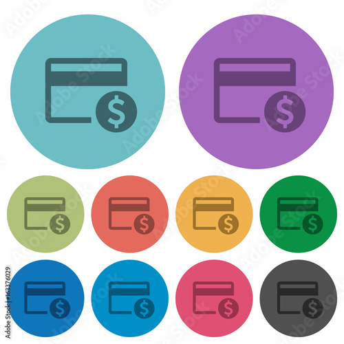 Dollar credit card color darker flat icons