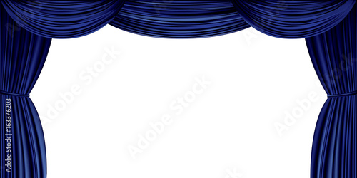 Large blue curtain