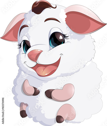 lamb at the white background