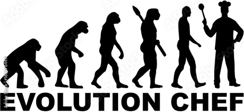 Evolution chef with silhouette