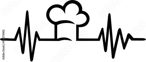 Heartbeat line with chef hat