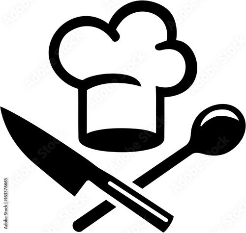 Chefs hat with crossed cutlery