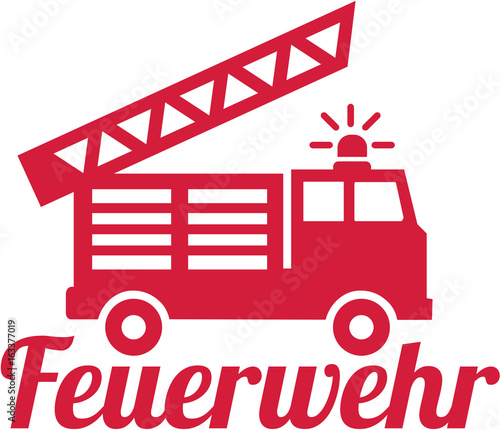 Fire engine with fire department german