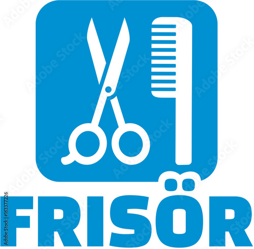 Hairdresser german icon with scissor and comb
