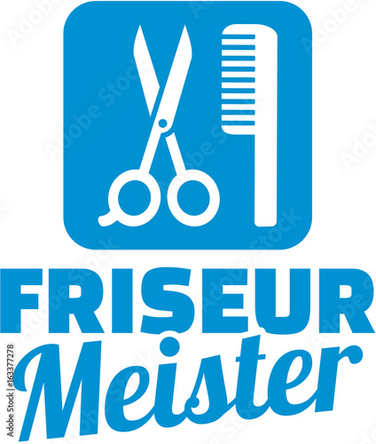 Hairdresser master icon with german word