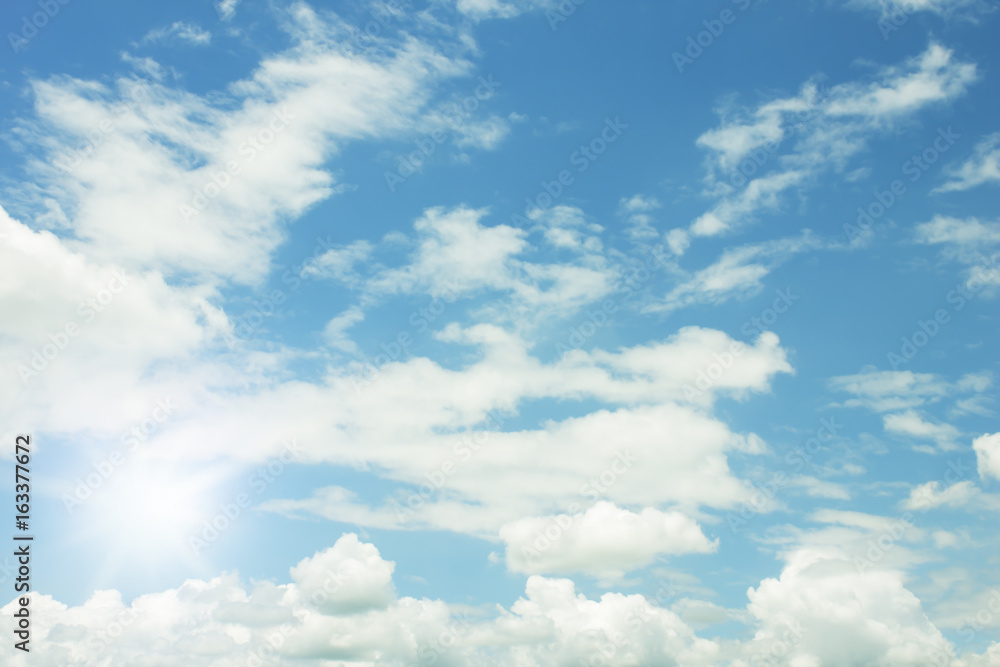 clouds in the blue sky background