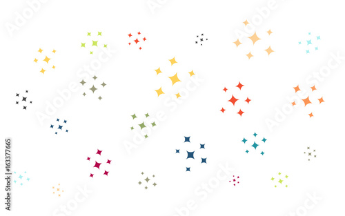 Viele bunte Glitzer Sterne