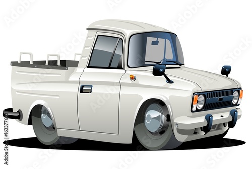 Cartoon pickup isolated on white background. Available EPS-10 vector format separated by groups and layers for easy edit
