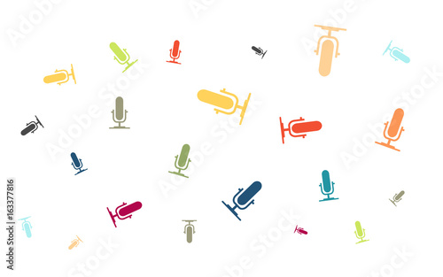 Viele bunte Mikrophone