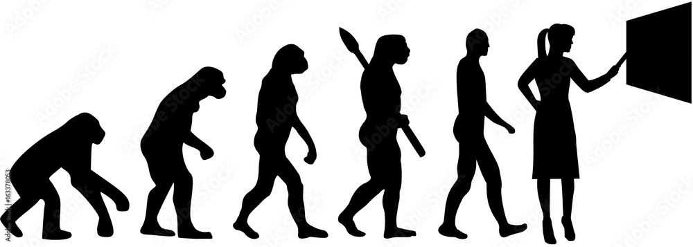 Female teacher silhouette evolution Female teacher silhouette evolution