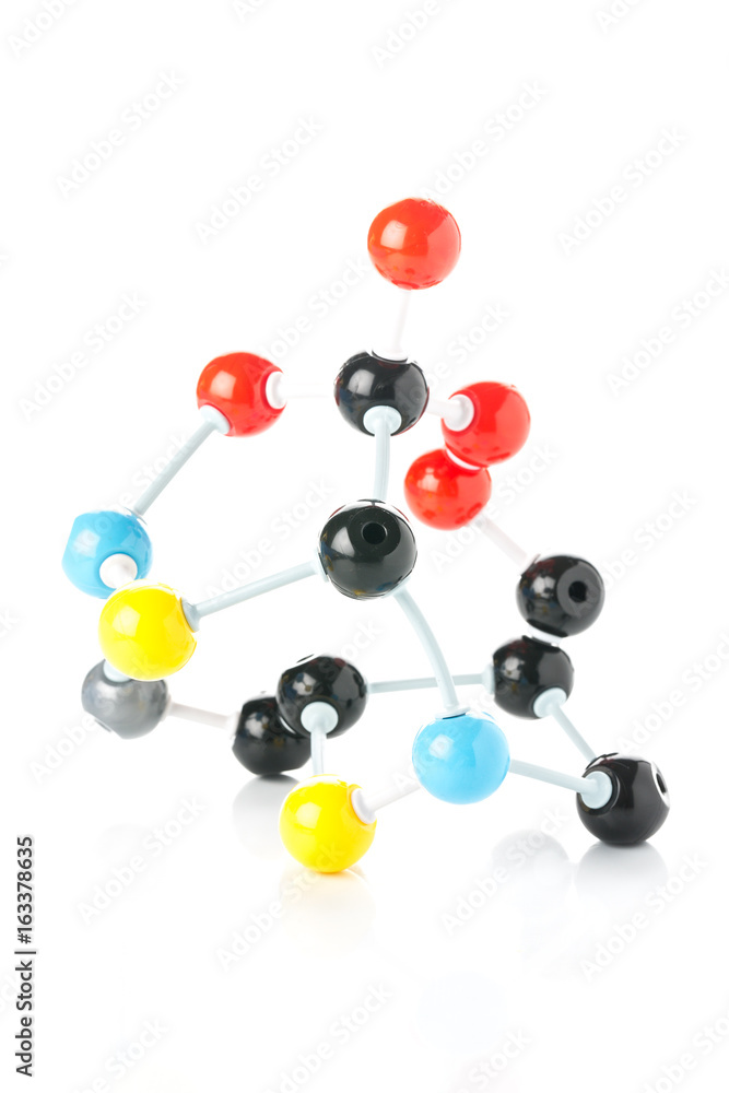 Model of chemical molecule isolated on white Model of chemical molecule isolated on white