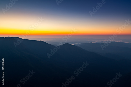 Sunset in mountains © Satawat