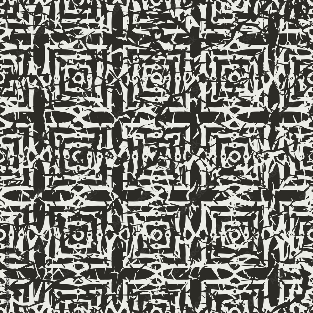 Vintage ornamental seamless textured pattern with grunge scratched effect . Element for design.