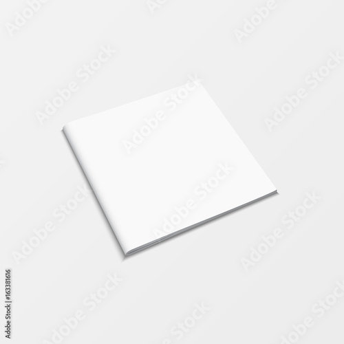 Booklet blank white color isolated on white background. 3d mockup book template top view for printing design, cover book, brochure, catalog, leaflet, pamphlet, textbook and layout design. 