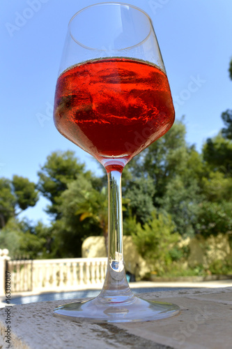 Glass of rose wine.. photo