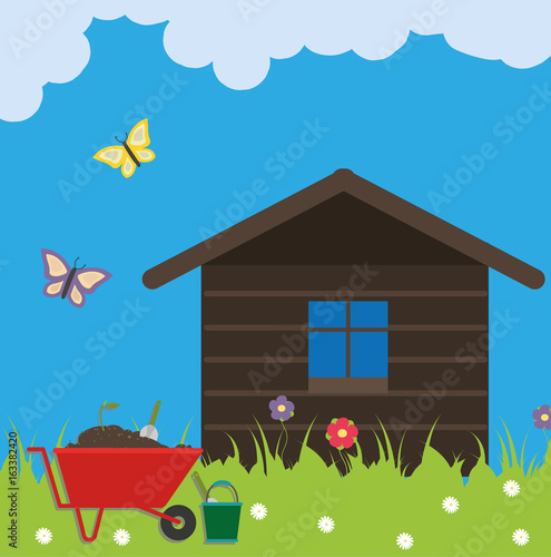 Gartenhaus, Gartenarbeit