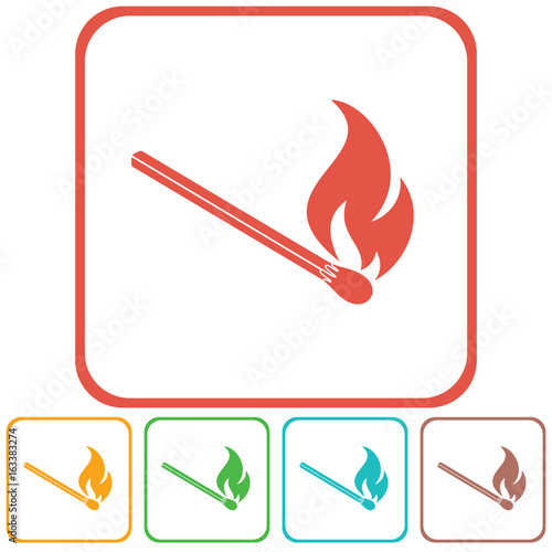 Match fire icon vector
