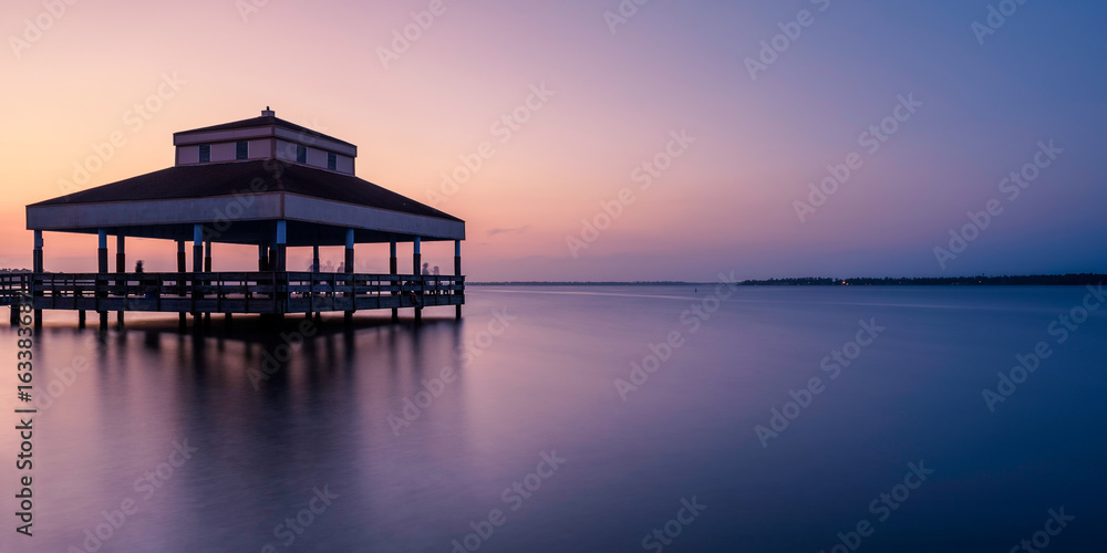 Sunset over Pier Building in Texas Sunset over Pier Building in Texas