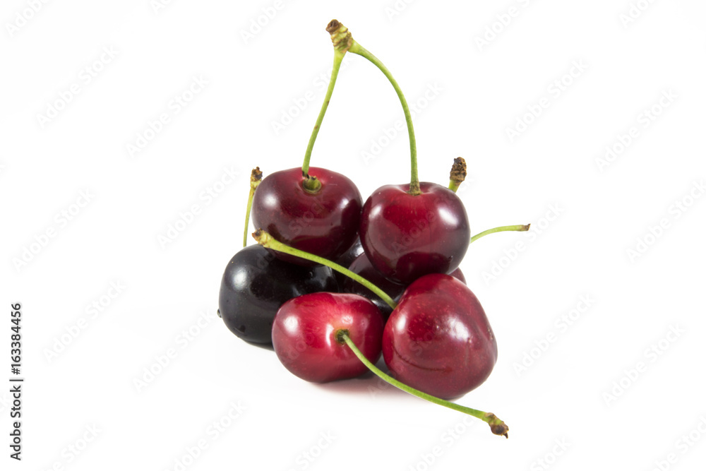 Cherries isolated on white background photo. Beautiful picture, background, wallpaper Cherries isolated on white background photo. Beautiful picture, background, wallpaper