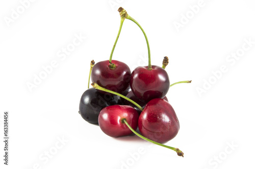 Cherries isolated on white background photo. Beautiful picture, background, wallpaper